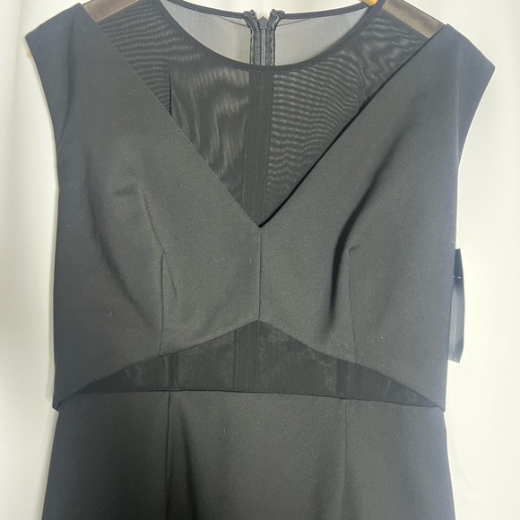 French Connection Black Mesh Detail Midi Dress - Picture 2 of 7